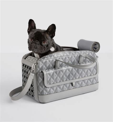 Dior Hit The Road Pet Carrier Bag Dior Gray CD Diamond 